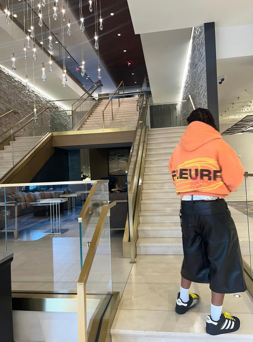 Pretend Orange oversized zip up hoodie