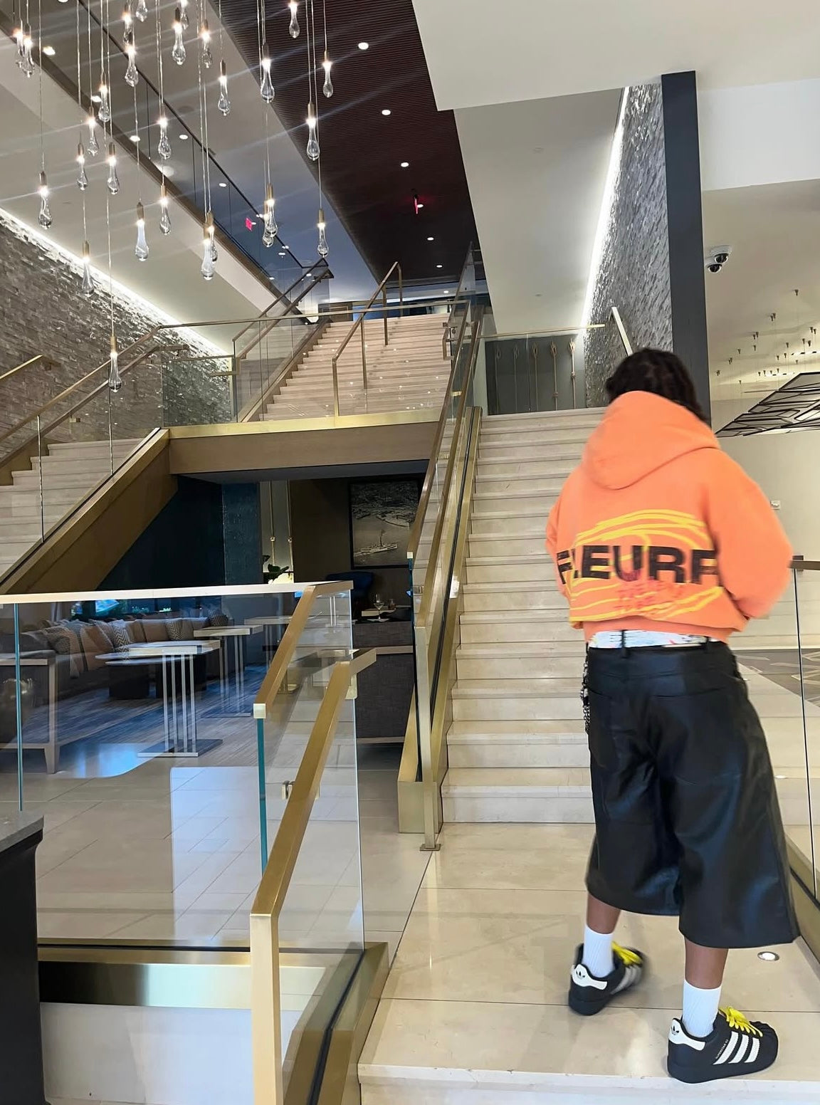 Pretend Orange oversized zip up hoodie